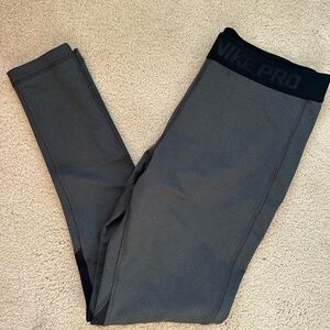 Nike Pro Womens Gray Leggings- cold wear